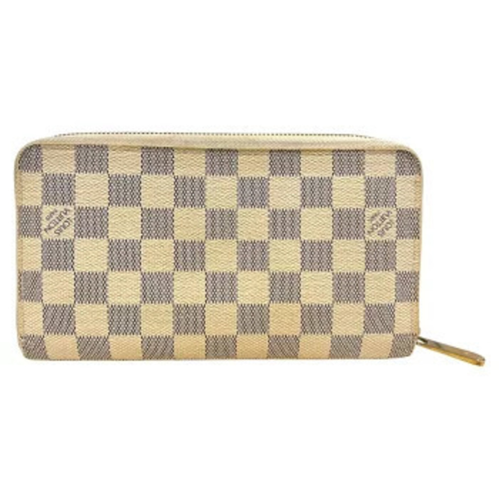 Louis Vuitton Damier Organizer White White Long Wallet Zippy Azur White